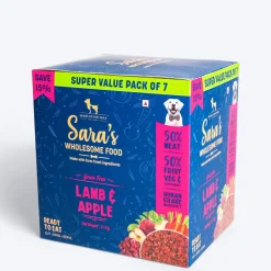 Sara's Wholesome Grain-Free Lamb & Apple Dog Food 7x300g