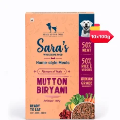 Sara's Wholesome Mutton Biryani Wet Dog Food Human-Grade