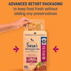 Sara's Wholesome Mutton Biryani Wet Dog Food Human-Grade