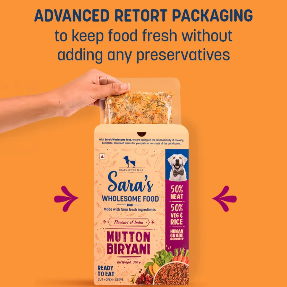 Sara's Wholesome Mutton Biryani Wet Dog Food Human-Grade