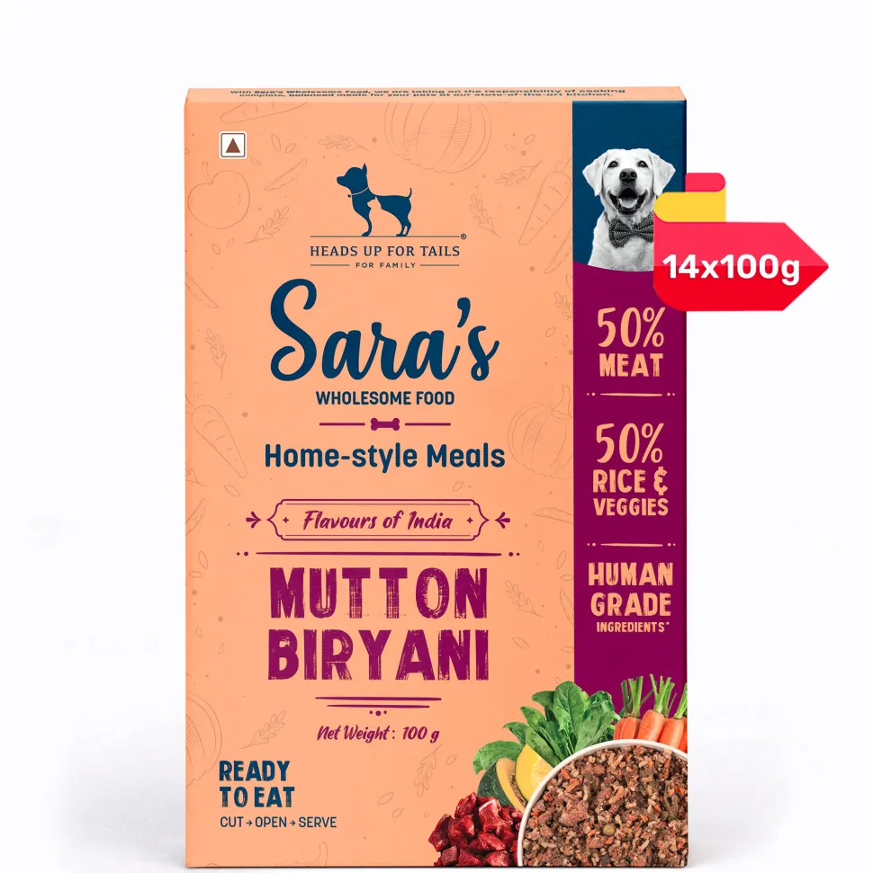 Sara's Wholesome Mutton Biryani Wet Dog Food Human-Grade