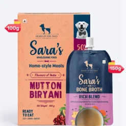 Sara's Wholesome Mutton Biryani Wet Dog Food Human-Grade