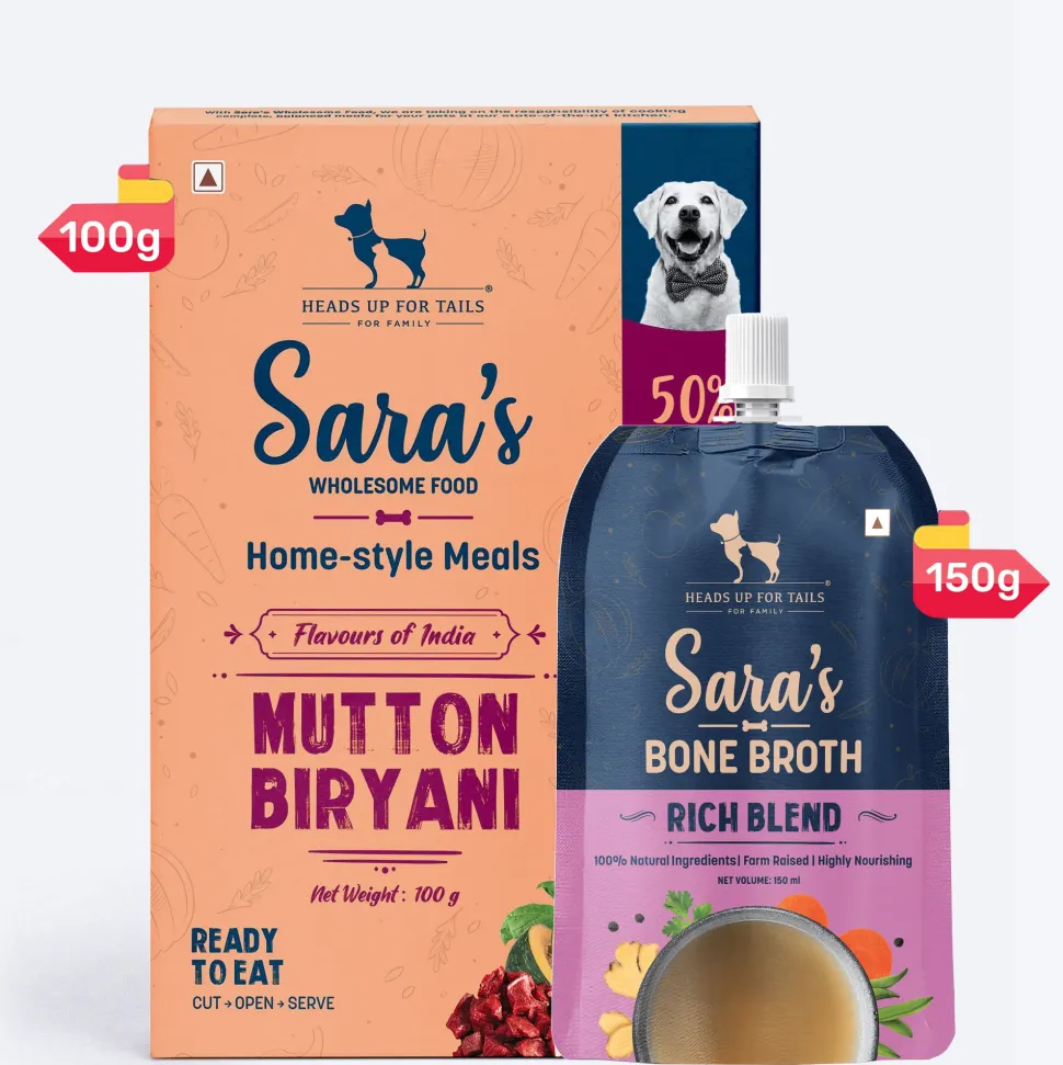 Sara's Wholesome Mutton Biryani Wet Dog Food Human-Grade