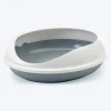 Savic Figaro Oval Cat Litter Tray + Rim - Grey/White - 22 x 19 x 6 inch