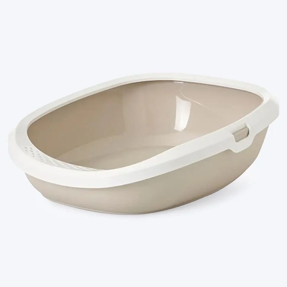 Savic Gizmo Cat Litter Tray with Rim - Mocha