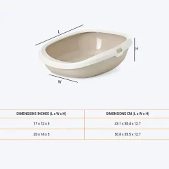 Savic Gizmo Cat Litter Tray with Rim - Mocha