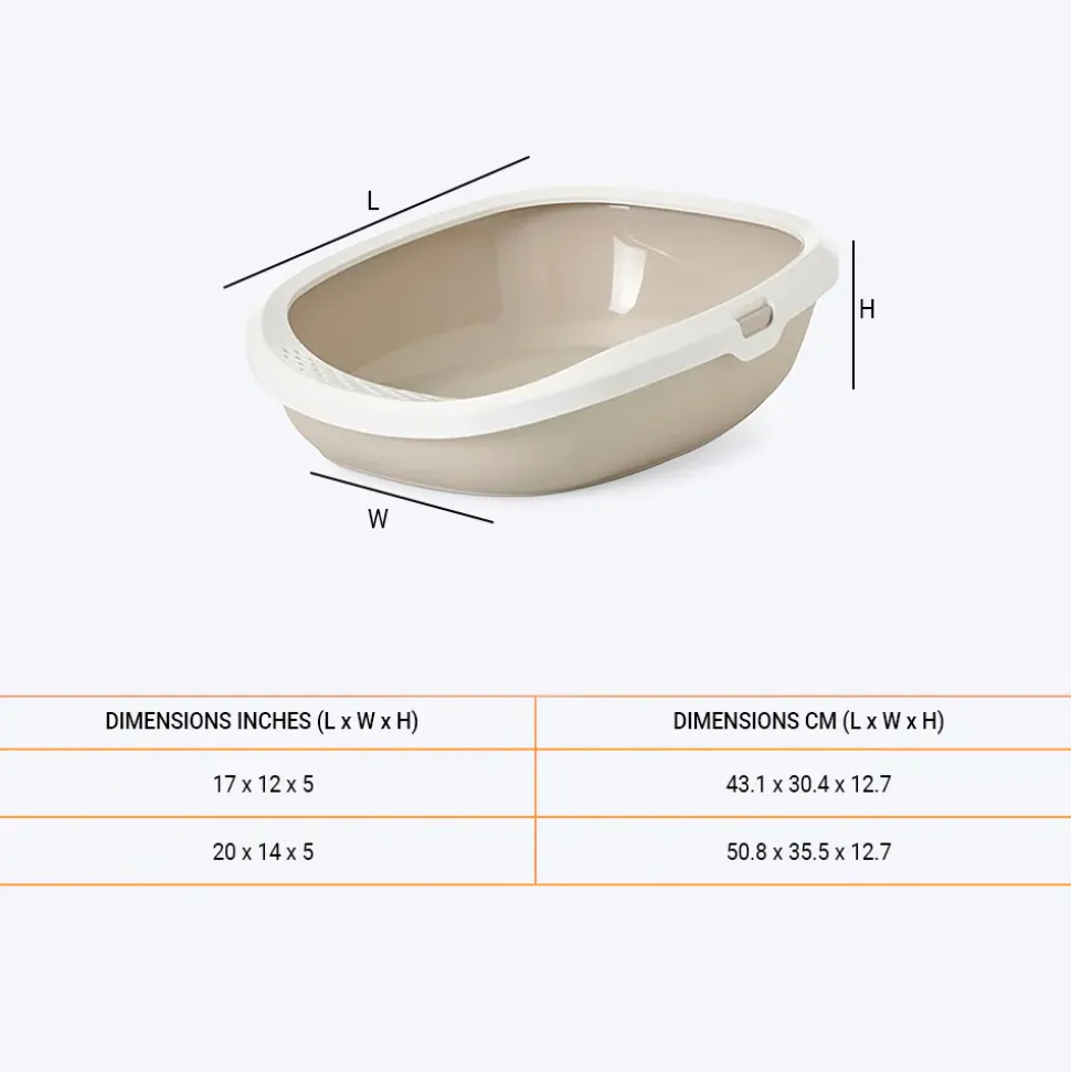 Savic Gizmo Cat Litter Tray with Rim - Mocha