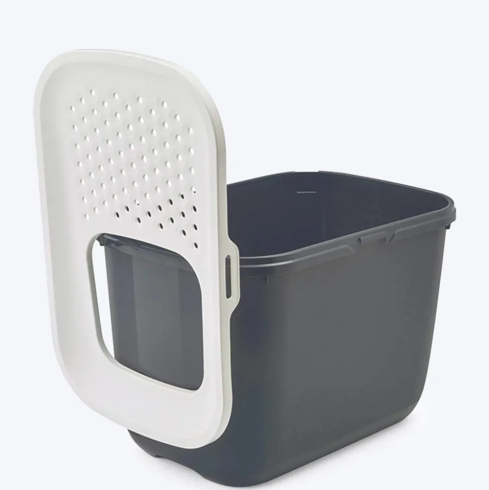 Savic Hop In Modern Cat Litter Tray - Anthracite - 23 x 15.3 x 15.5 inch