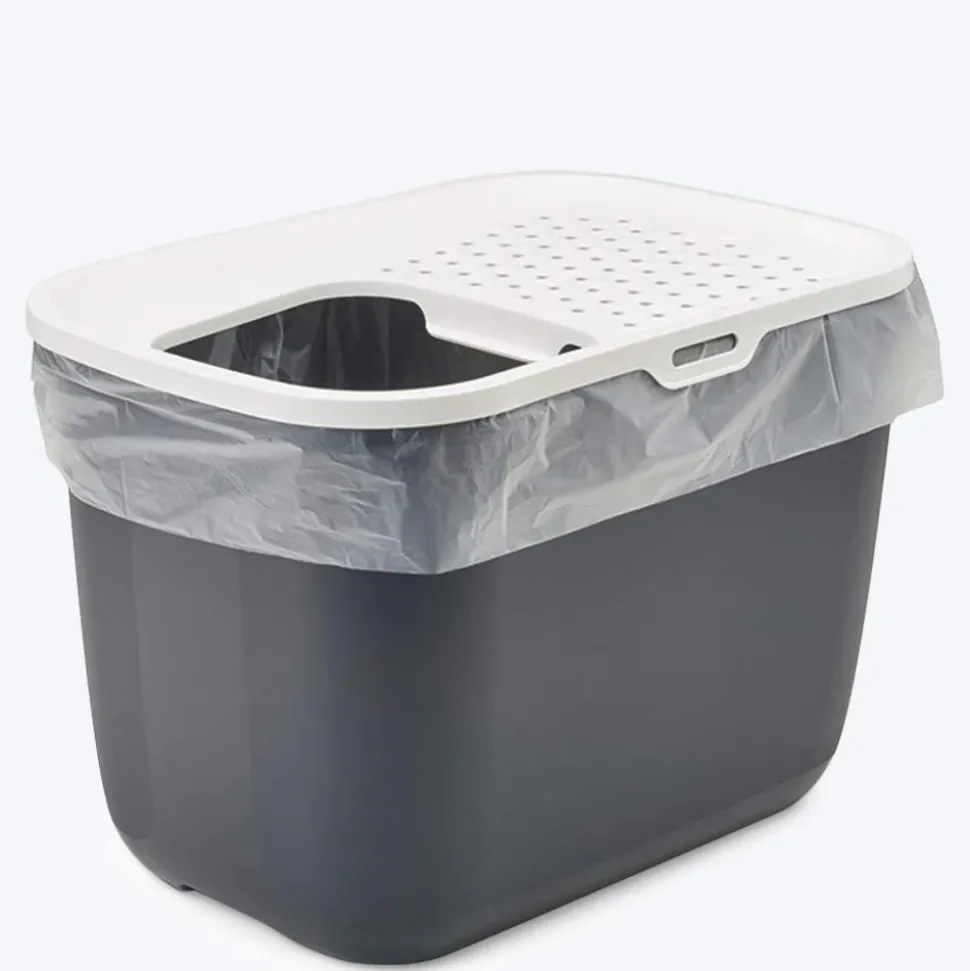 Savic Hop In Modern Cat Litter Tray - Anthracite - 23 x 15.3 x 15.5 inch