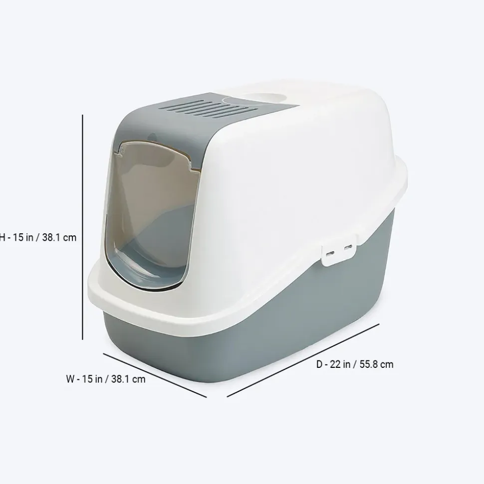 Savic Nestor Cat Toilet - Cold Grey - 22 x 15 x 15 inch