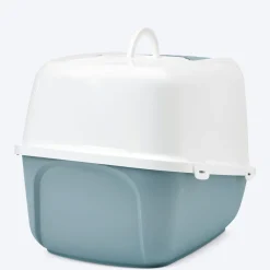Savic Nestor Jumbo Cat Toilet - White-Bluestone - 26 x 19 x 18 inch