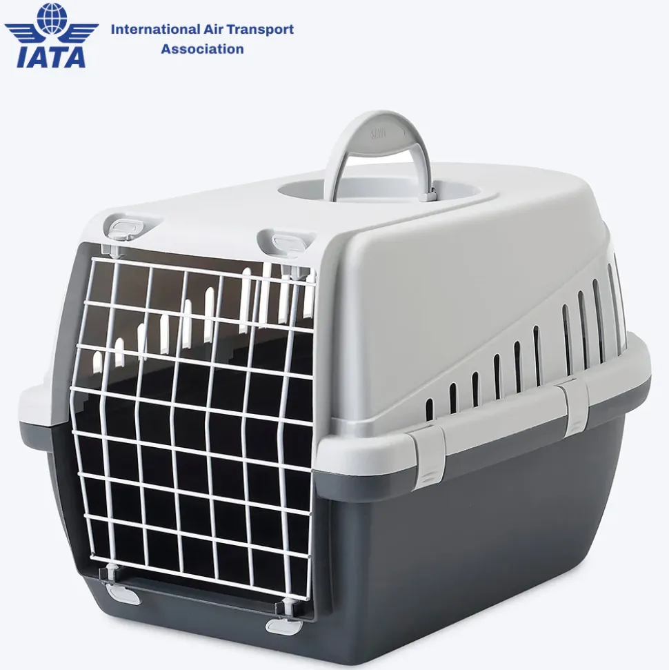 Savic Trotter 2 - Dog & Cat Carrier - Dark Grey - 22 x 15 x 13 inch - Holds up to 7 kg