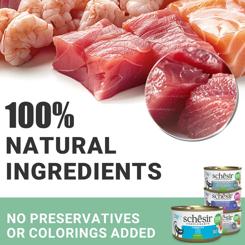 Schesir 52% Tuna in Jelly Wet Cat Food - (6 x 50 g)