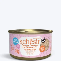 Schesir Baby Chicken With Salmon In Broth Wet Food For Kitten - 70 gm