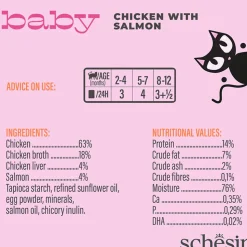 Schesir Baby Chicken With Salmon In Broth Wet Food For Kitten - 70 gm