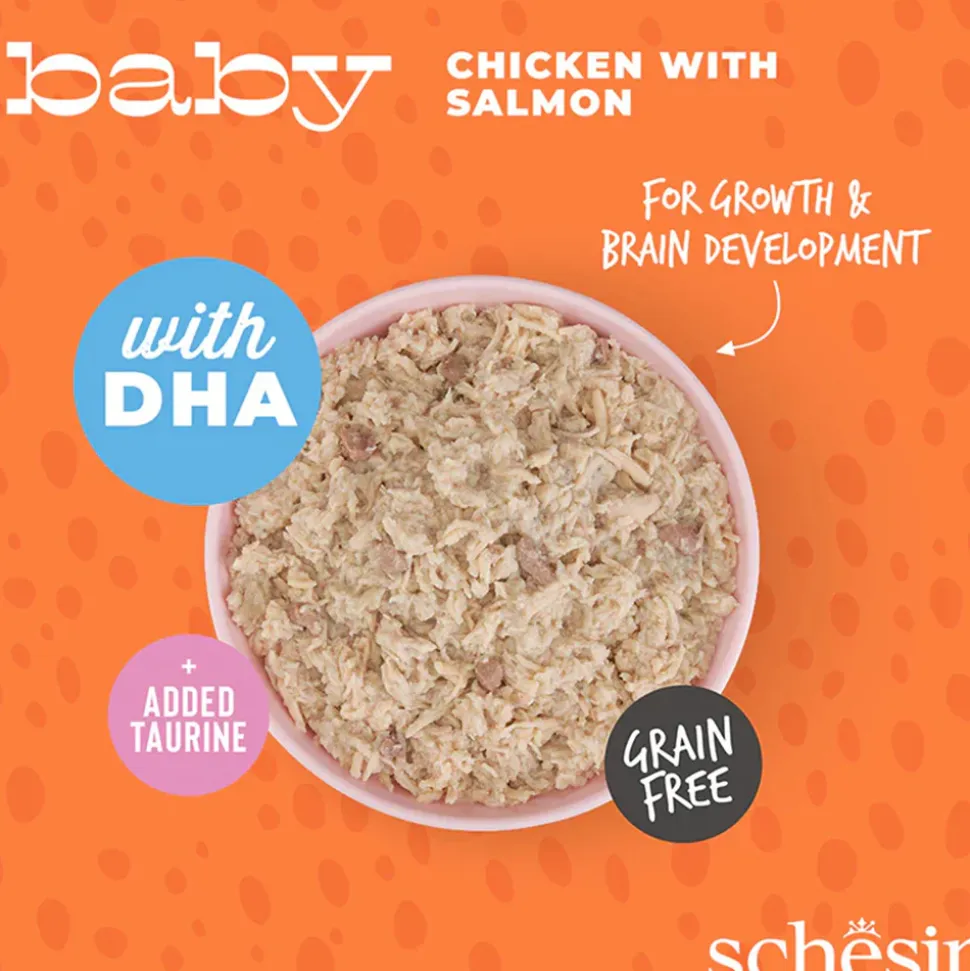 Schesir Baby Chicken With Salmon In Broth Wet Food For Kitten - 70 gm