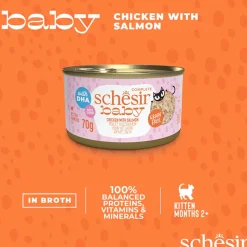 Schesir Baby Chicken With Salmon In Broth Wet Food For Kitten - 70 gm