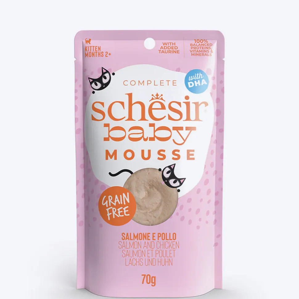 Schesir Baby Mousse Salmon & Chicken Wet Food For Kitten - 70 gm