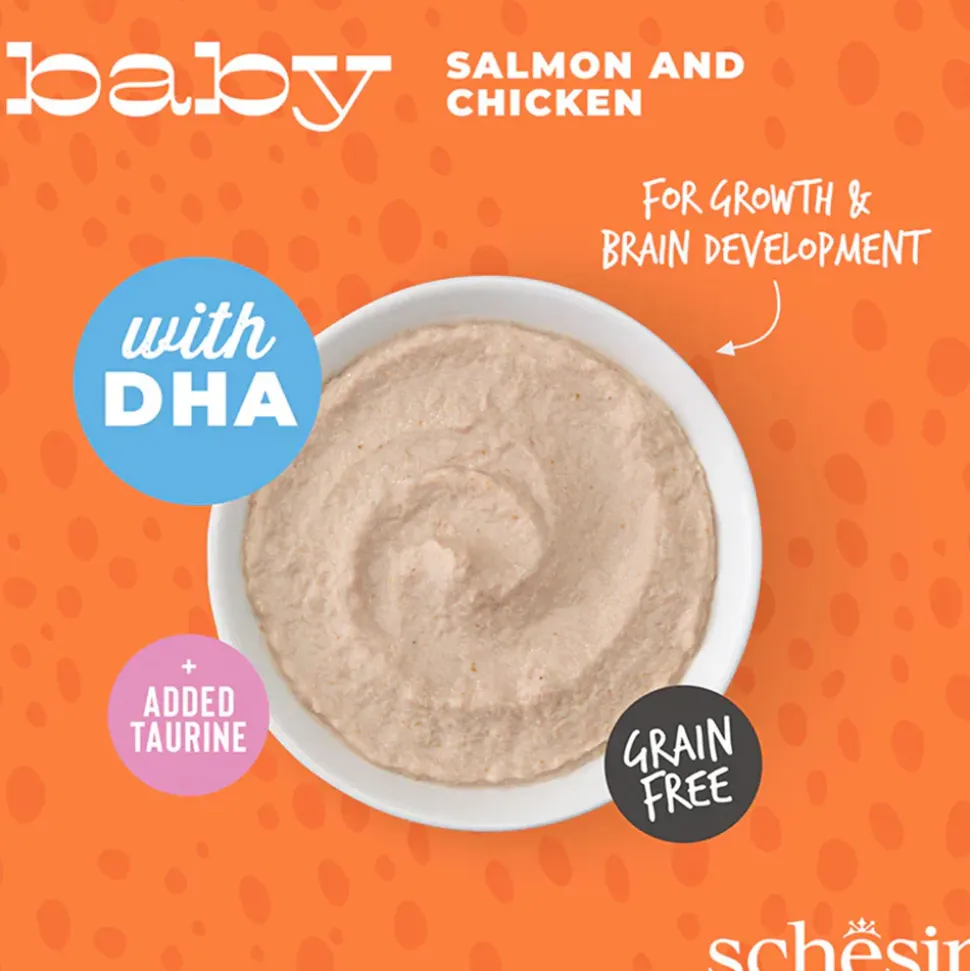 Schesir Baby Mousse Salmon & Chicken Wet Food For Kitten - 70 gm