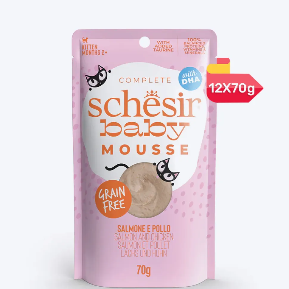 Schesir Baby Mousse Salmon & Chicken Wet Food For Kitten - 70 gm