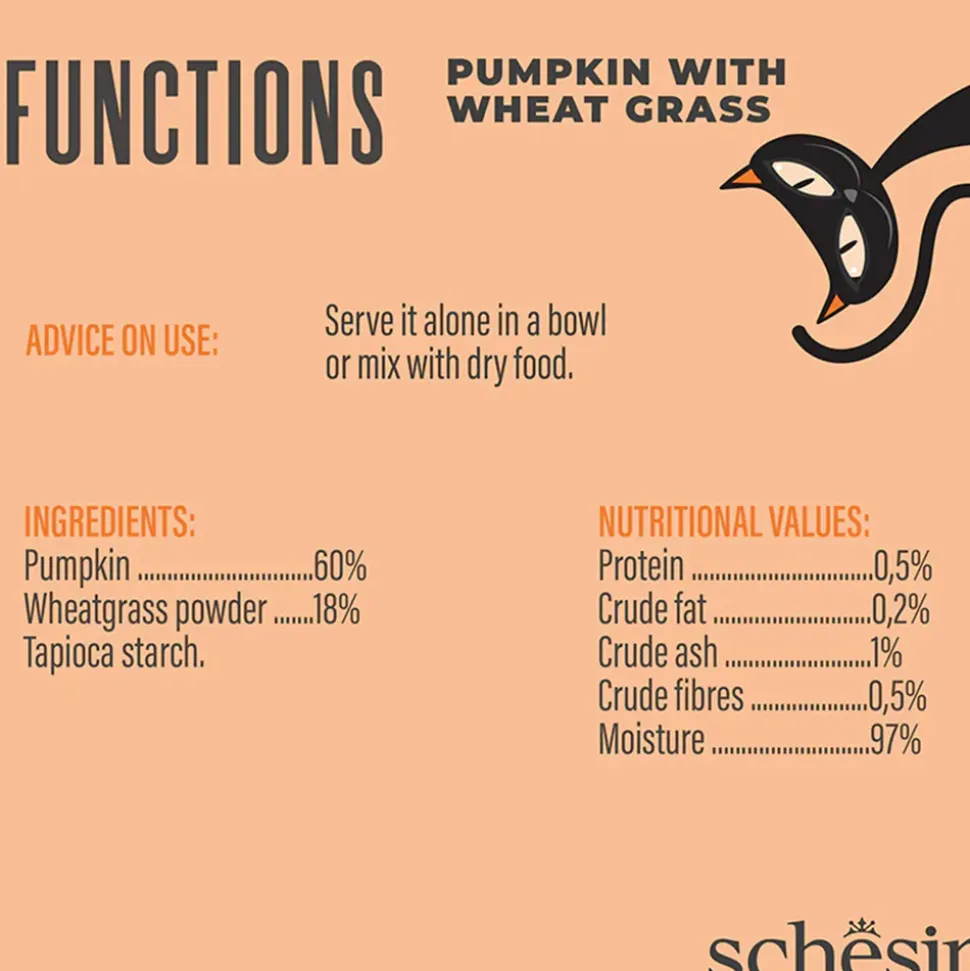 Schesir Function Digestive Topper Pumpkin With Wheat Grass Sensitive Wet Food For Adult Cat - 40 gm