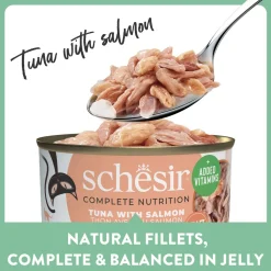 Schesir Tuna With Salmon and Rice Whole Meat Wet Cat Food - (6 X 50 g)