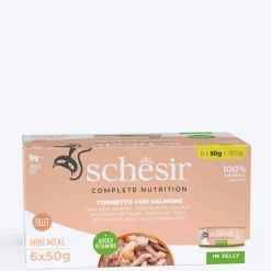 Schesir Tuna With Salmon and Rice Whole Meat Wet Cat Food - (6 X 50 g)