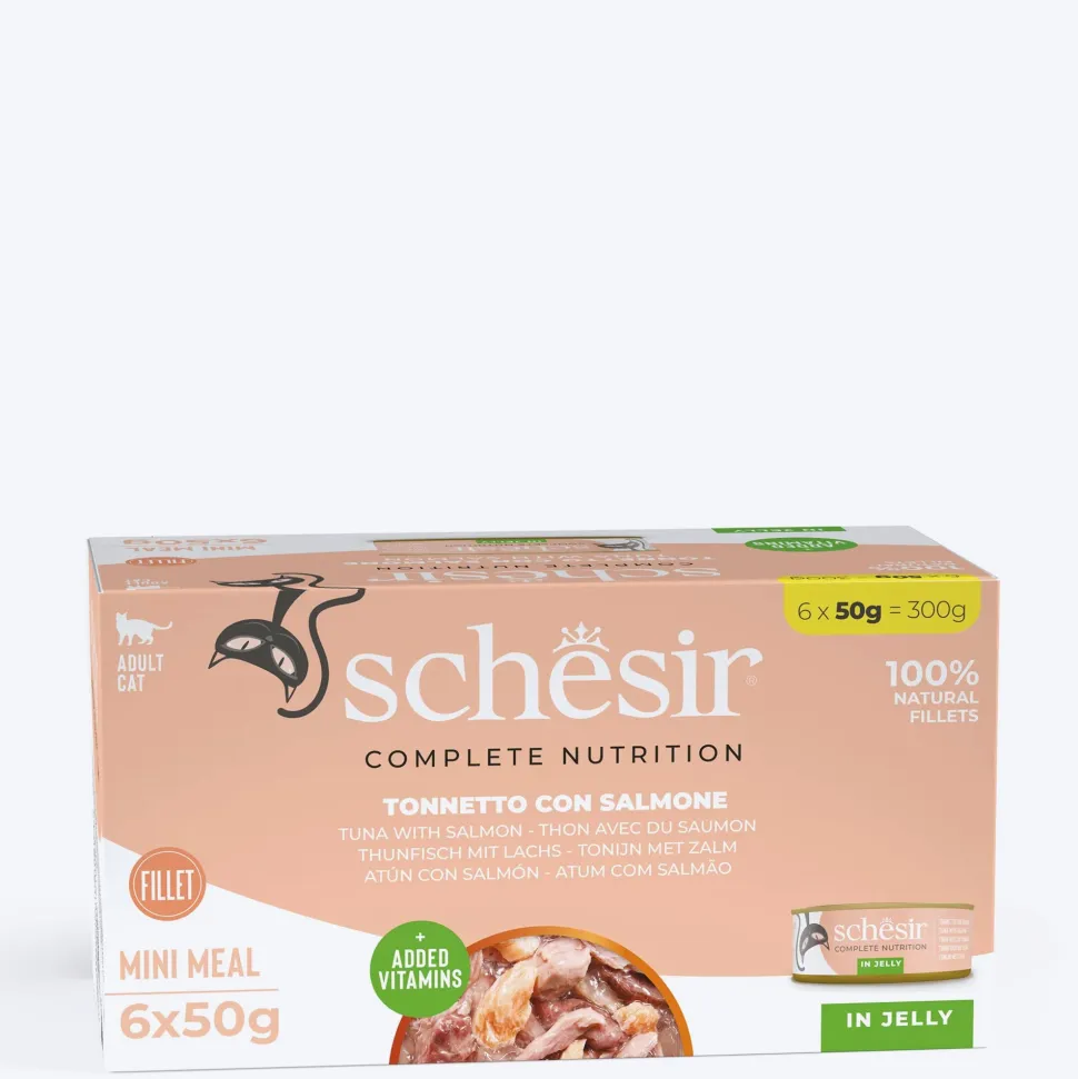 Schesir Tuna With Salmon and Rice Whole Meat Wet Cat Food - (6 X 50 g)