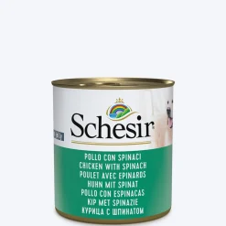 Schesir Chicken with Spinach Canned Wet Dog Food - 285 g