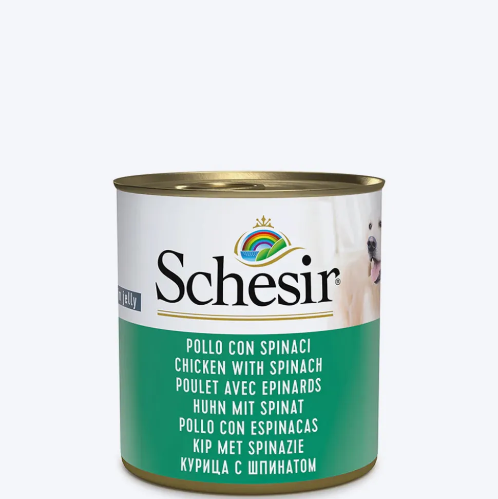 Schesir Chicken with Spinach Canned Wet Dog Food - 285 g
