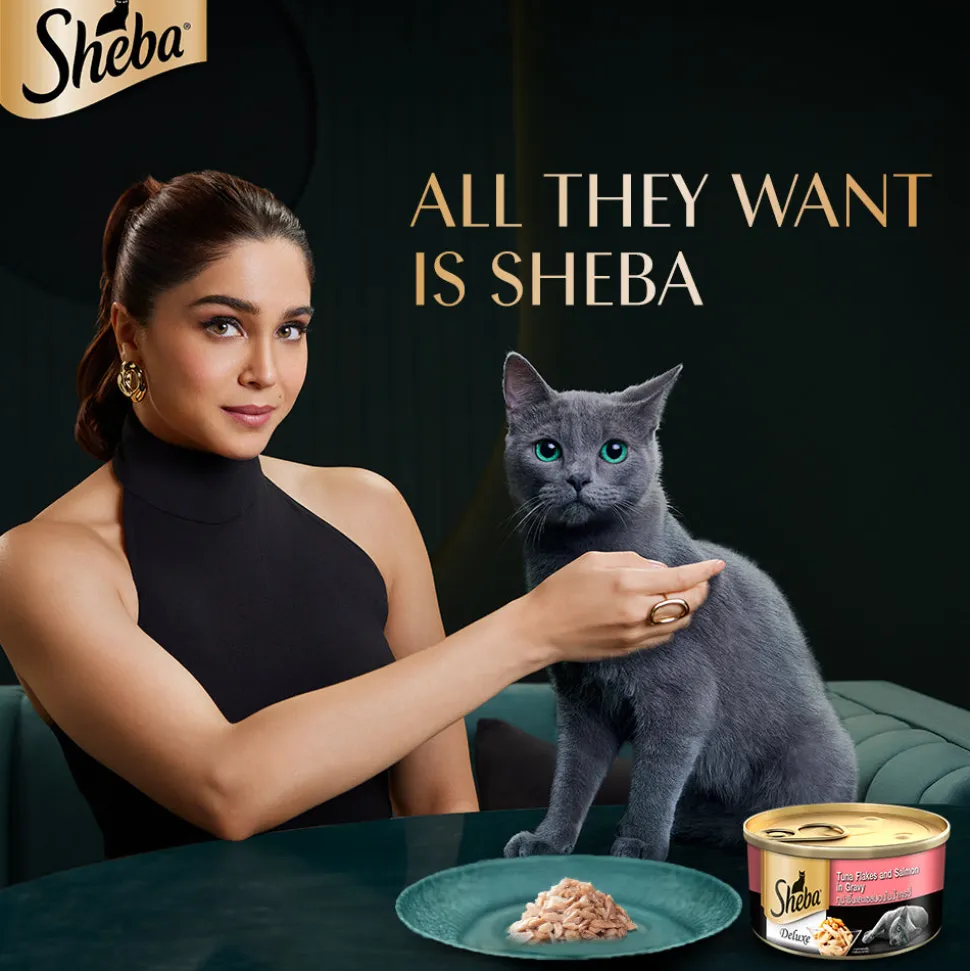 Sheba Deluxe Premium (1+ Years) Tuna Flakes & Salmon In Gravy Adult Cat Wet Food - 85 gm - Pack