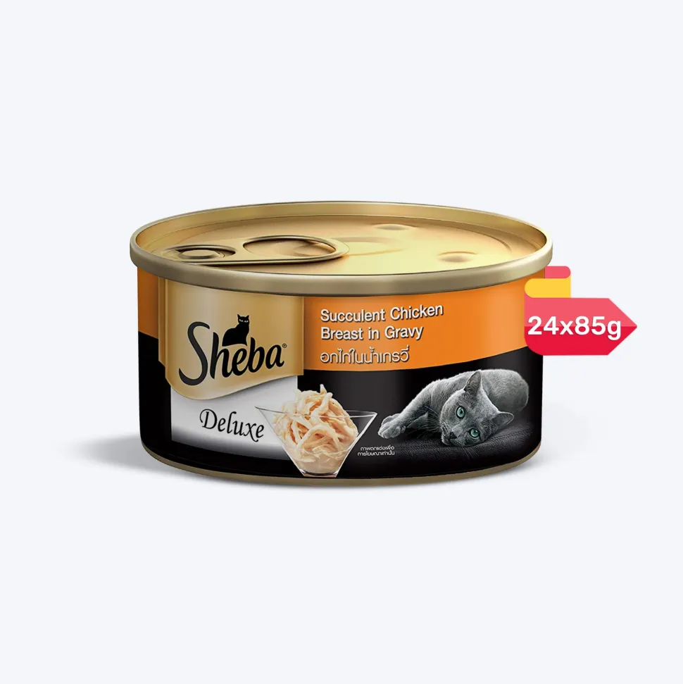 Sheba Deluxe Premium (1+ Years) Succulent Chicken Breast in Gravy Adult Wet Cat Food - 85 gm Packs