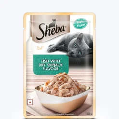 Sheba Fish With Dry Skipjack Flake Adult Cat Wet Food - 35 gm Packs