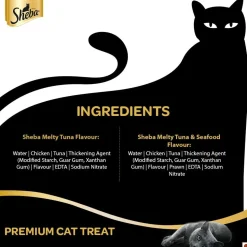 Sheba Melty Premium Maguro Selection Tuna and Tuna & Prawn Flavors Lickable Creamy Cat Treat - 48 gm Packs