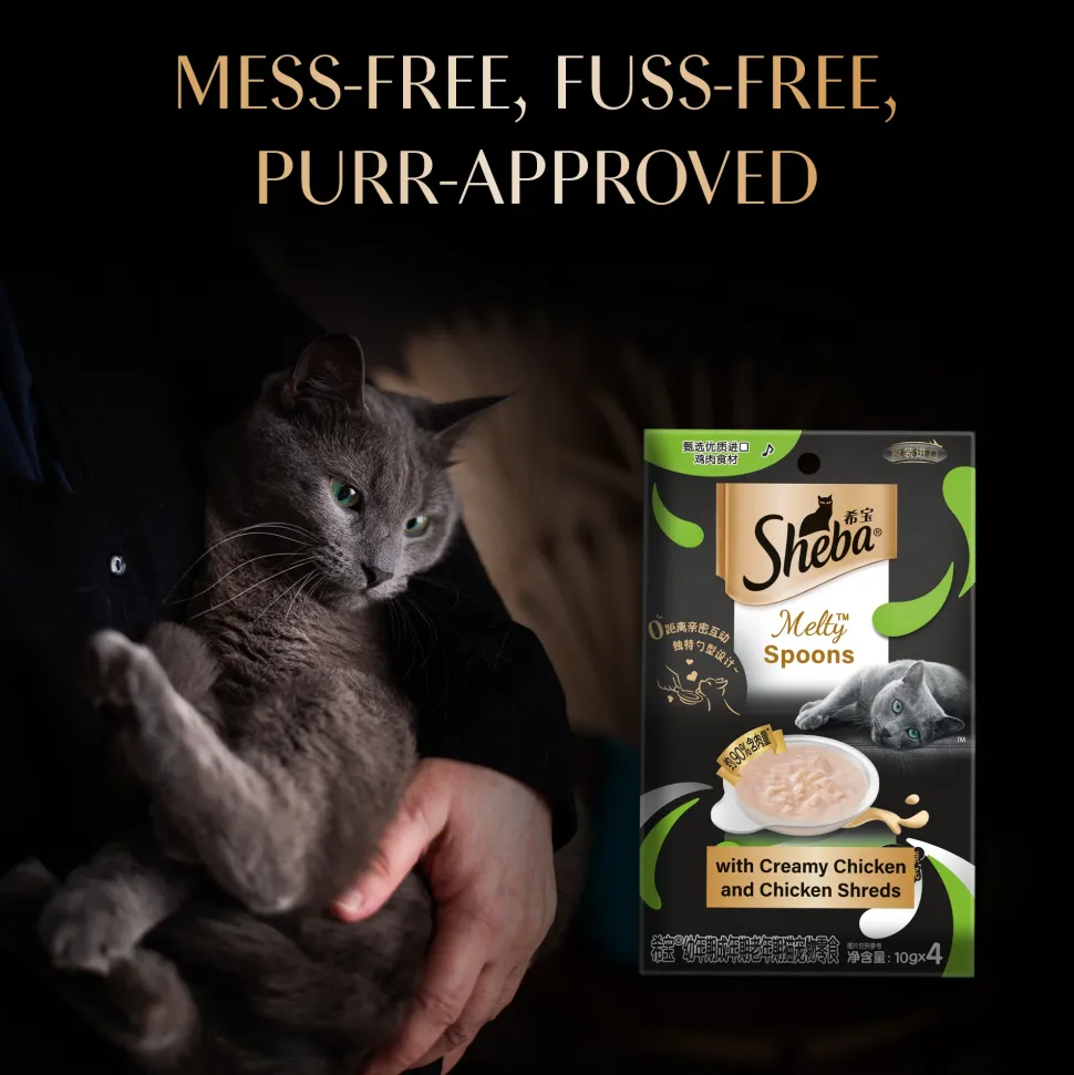 Sheba Melty Spoons Creamy Chicken & Chicken Shreds Treat For Cat - 40 gm Packs