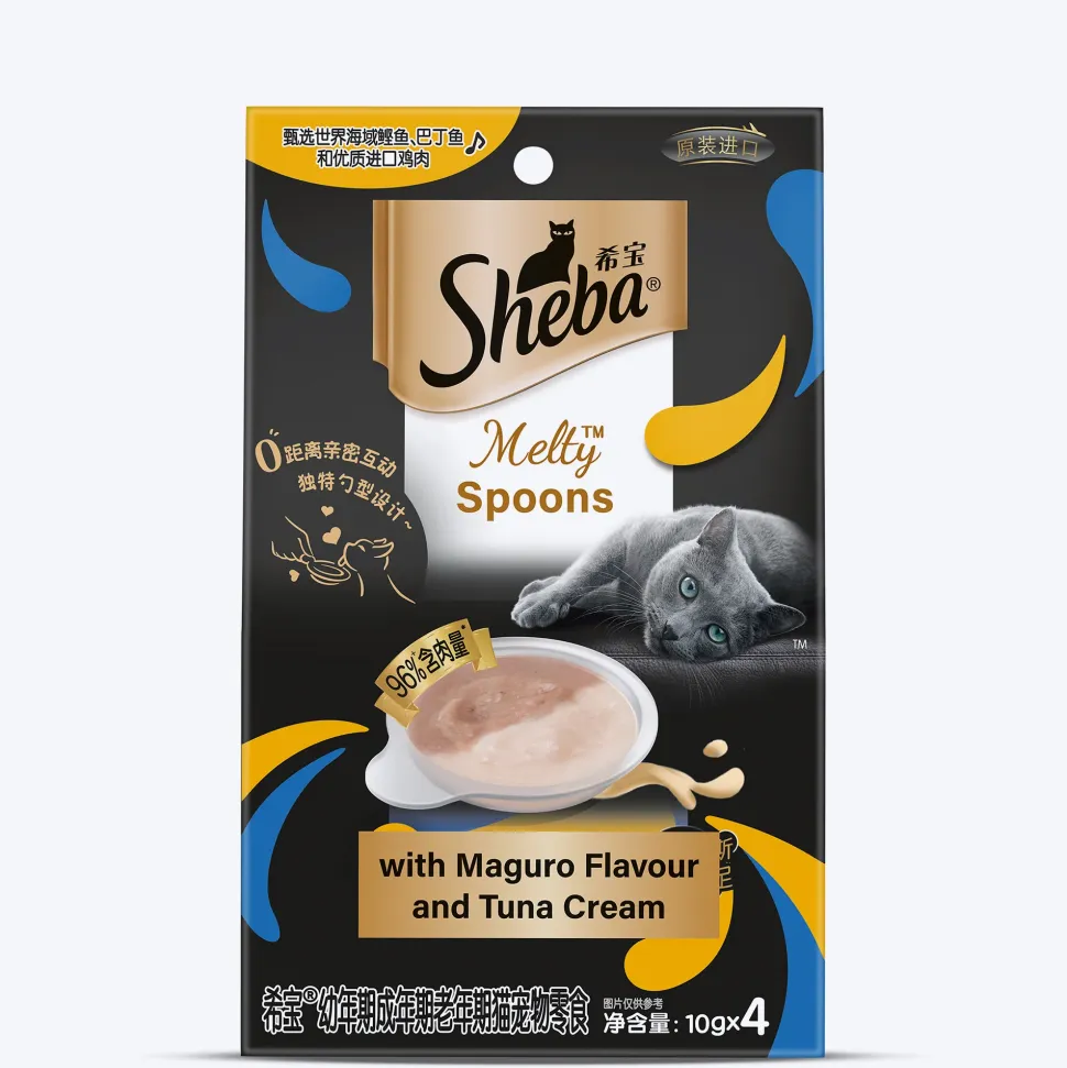 Sheba Melty Spoons Maguro Flavour With Tuna Cream Treat For Cat - 40 gm Packs