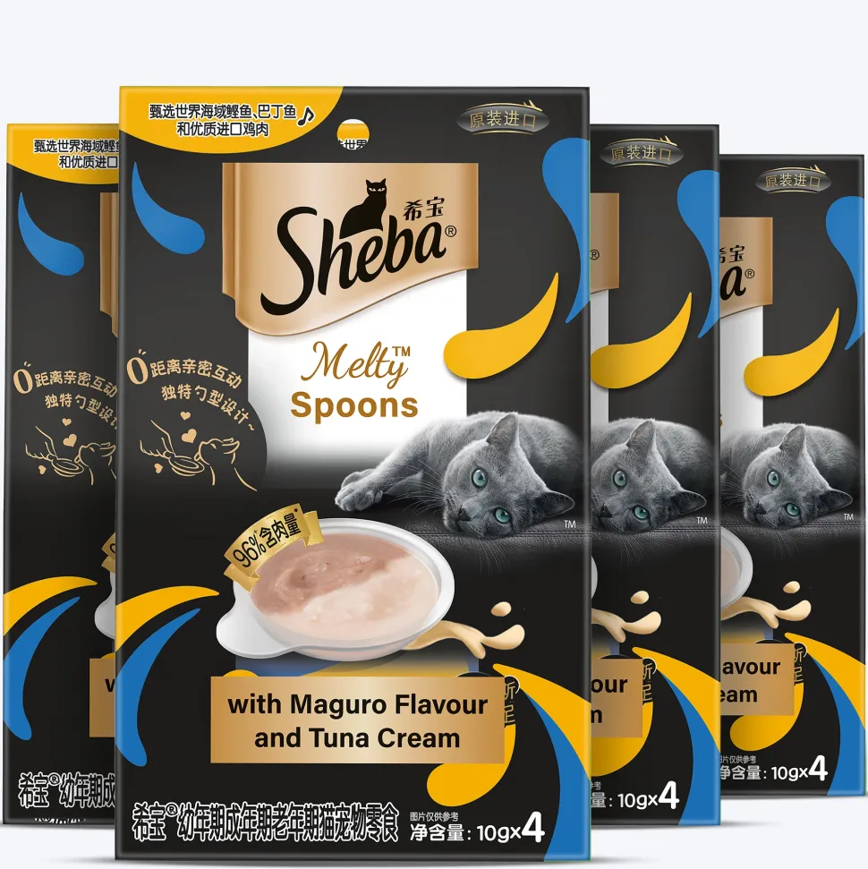 Sheba Melty Spoons Maguro Flavour With Tuna Cream Treat For Cat - 40 gm Packs