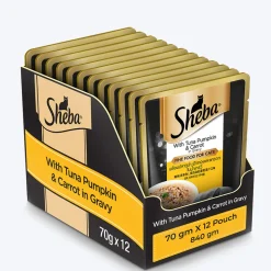 Sheba Rich Premium (1+ Years) Tuna Pumpkin & Carrot In Gravy Adult Wet Cat Food - (28 x 70gm)