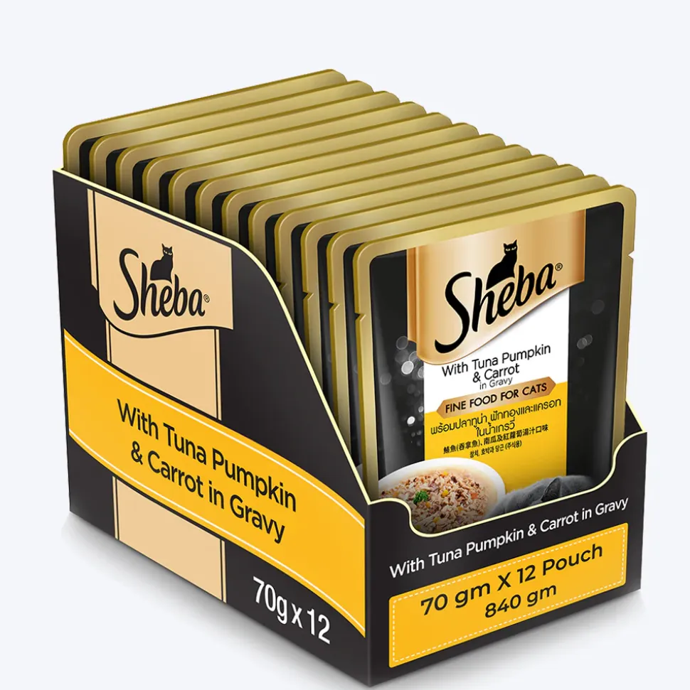 Sheba Rich Premium (1+ Years) Tuna Pumpkin & Carrot In Gravy Adult Wet Cat Food - (28 x 70gm)
