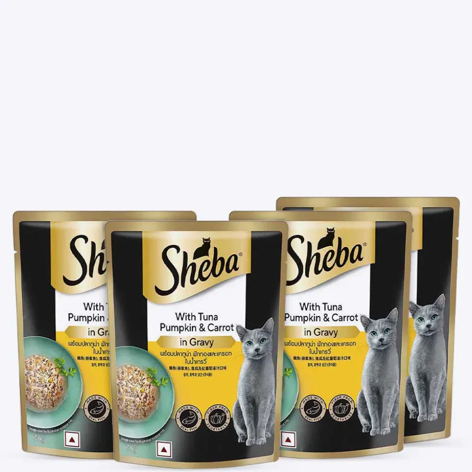 Sheba Rich Premium (1+ Years) Tuna Pumpkin & Carrot In Gravy Adult Wet Cat Food - 70 gm Packs