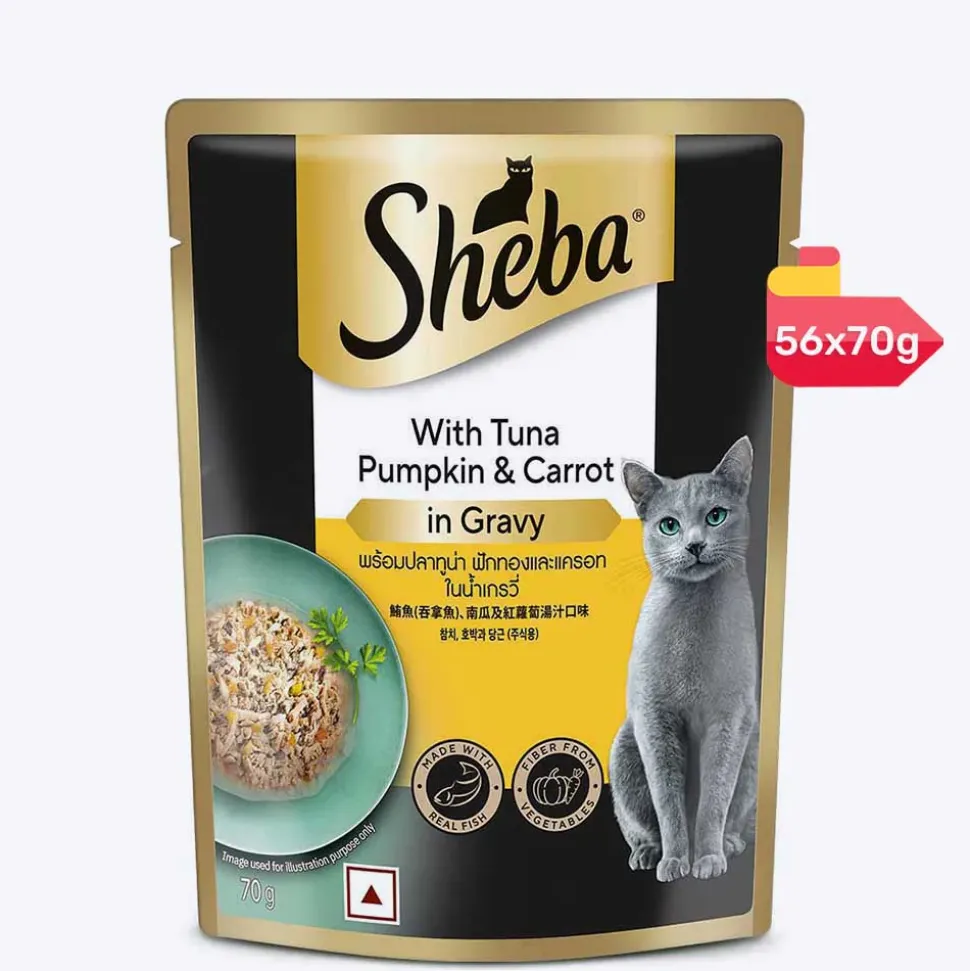 Sheba Rich Premium (1+ Years) Tuna Pumpkin & Carrot In Gravy Adult Wet Cat Food - 70 gm Packs