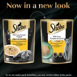 Sheba Rich Premium (1+ Years) Tuna Pumpkin & Carrot In Gravy Adult Wet Cat Food - 70 gm Packs