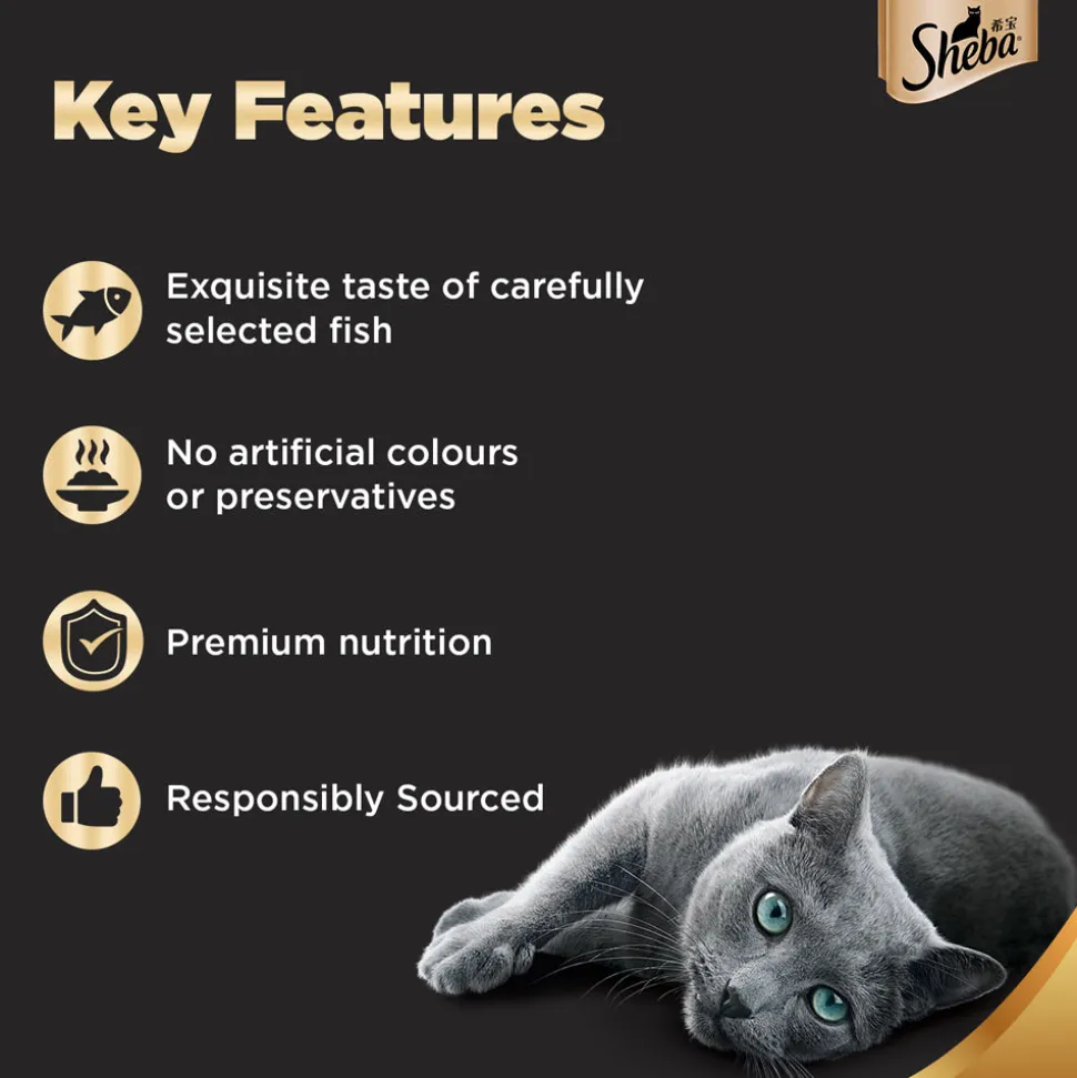 Sheba Rich Premium Adult (1+ Years) Fish with Sasami Flavour Wet Cat Food - (12 x 35gm)