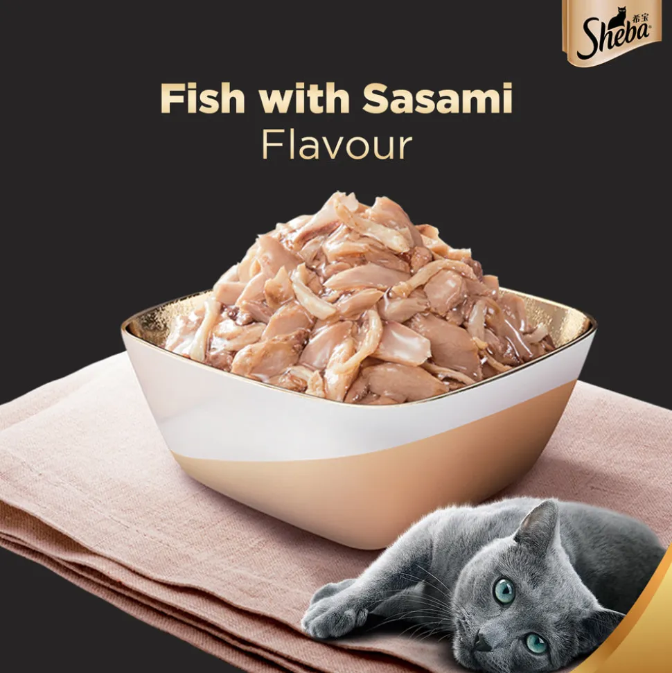 Sheba Rich Premium Adult (1+ Years) Fish with Sasami Flavour Wet Cat Food - (12 x 35gm)