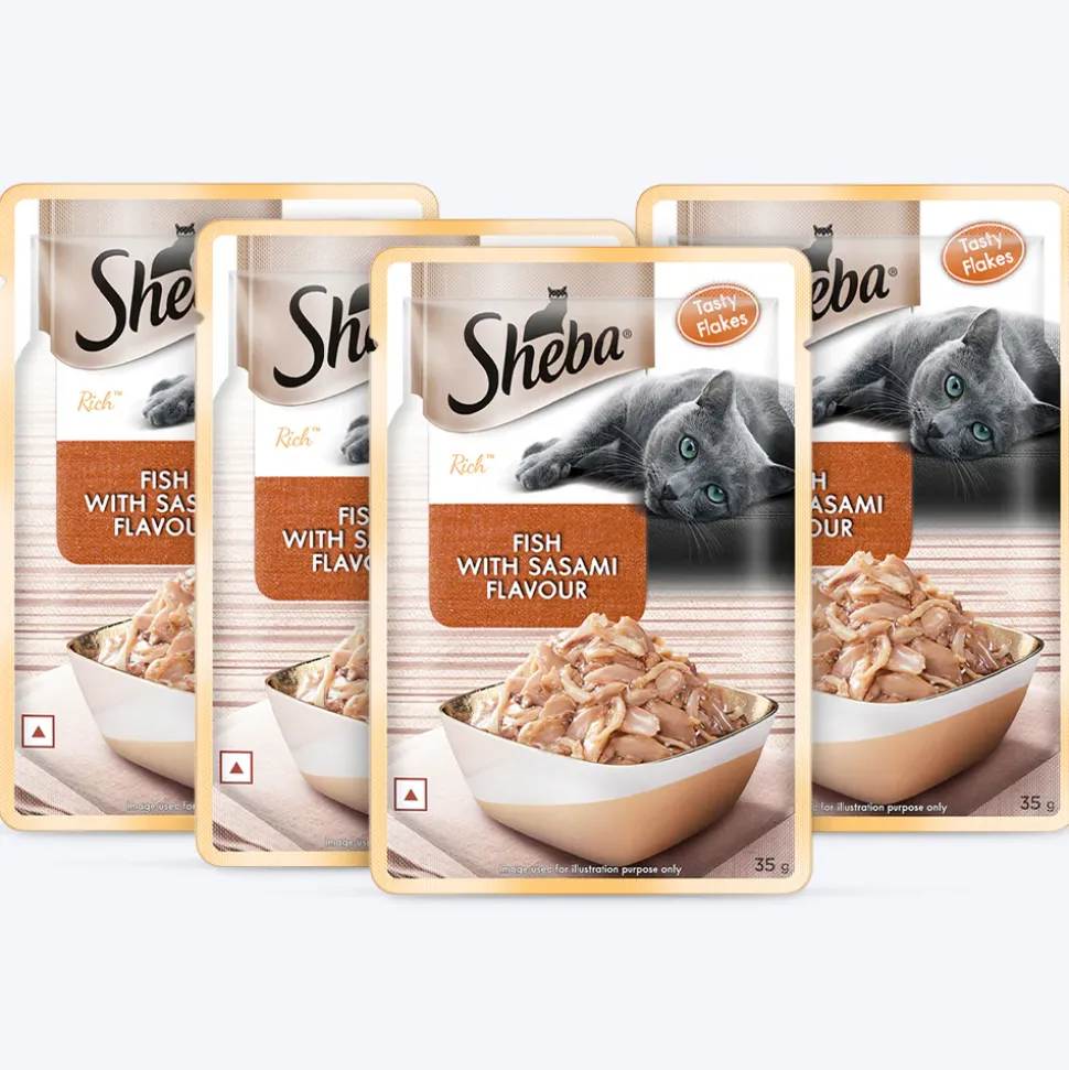 Sheba Rich Premium Adult (1+ Years) Fish with Sasami Flavour Wet Cat Food - 35 gm Packs