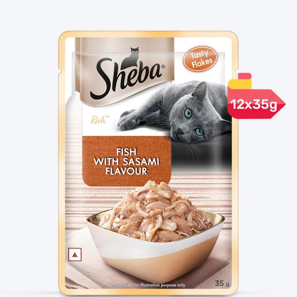 Sheba Rich Premium Adult (1+ Years) Fish with Sasami Flavour Wet Cat Food - 35 gm Packs