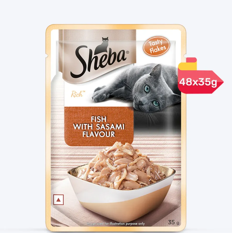 Sheba Rich Premium Adult (1+ Years) Fish with Sasami Flavour Wet Cat Food - 35 gm Packs