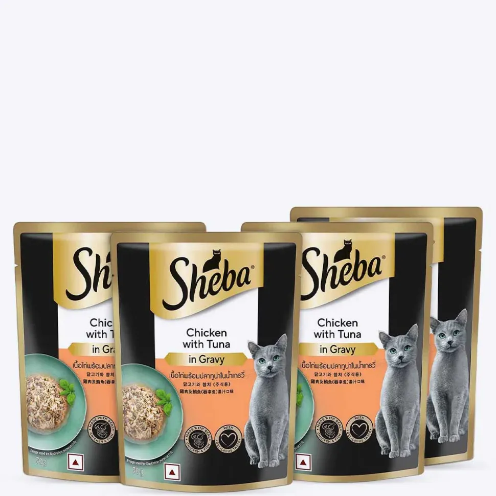 Sheba Rich Premium Chicken With Tuna In Gravy Adult Wet Cat Food - 70 gm Packs