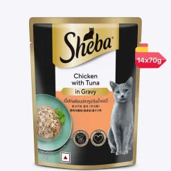 Sheba Rich Premium Chicken With Tuna In Gravy Adult Wet Cat Food - 70 gm Packs
