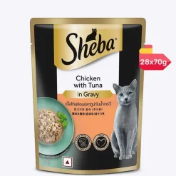 Sheba Rich Premium Chicken With Tuna In Gravy Adult Wet Cat Food - 70 gm Packs